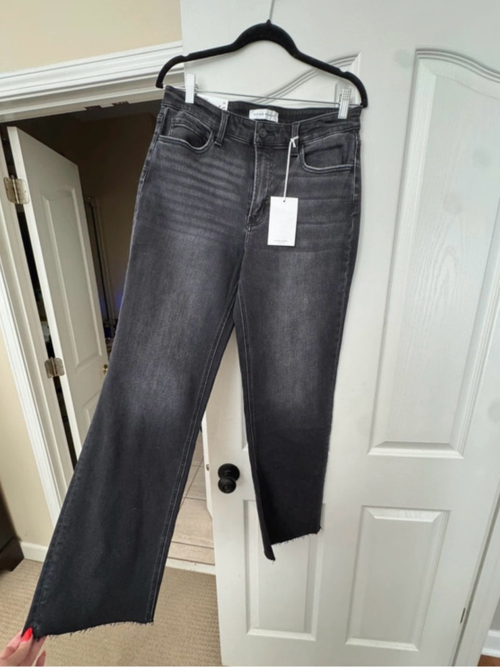 Flying Monkey Women's Slim Wide-Leg Jeans - Washed Black
